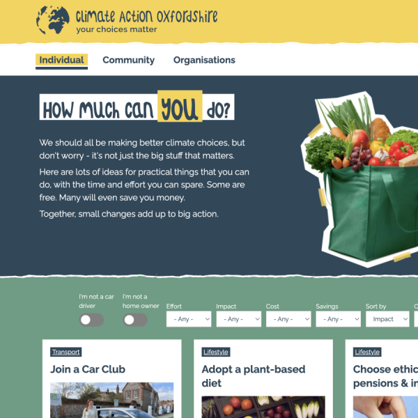 Climate Action Oxfordshire homepage